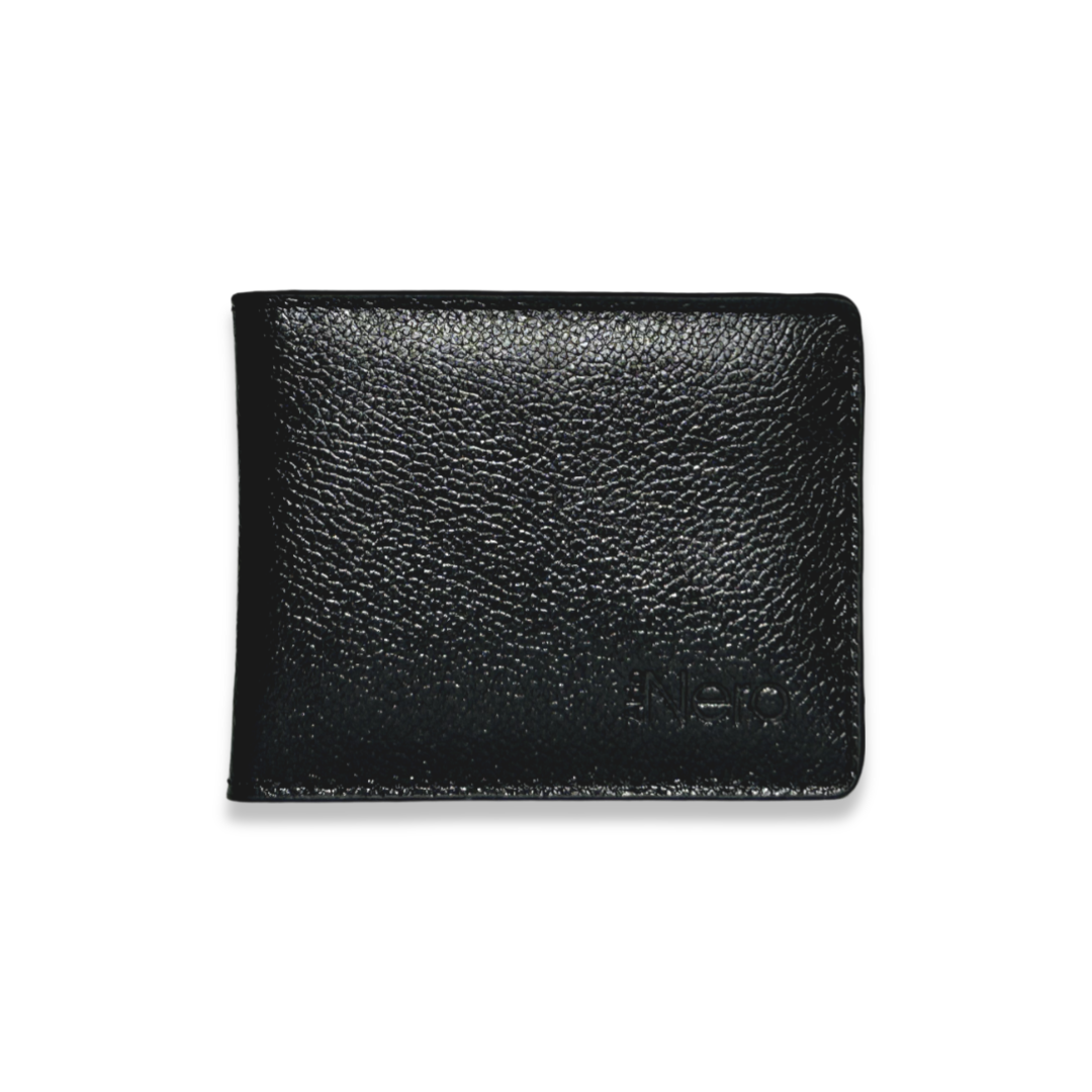 Billetera en cuero color negro, para hombre