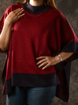 PONCHO DALILA ROJO AZUL 1