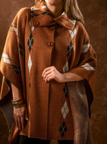 PONCHO ROMBOS MIEL HABANO 1