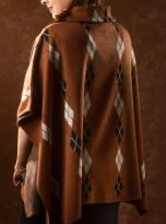 PONCHO ROMBOS MIEL HABANO 2