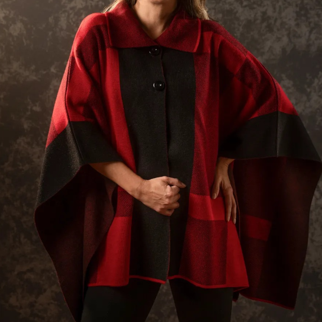 PONCHO CDC IBIZA NEGRO ROJO 1